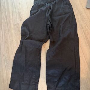 H&M Linen Trouser Pants - Women's Small - Black - Ankle / Cropped